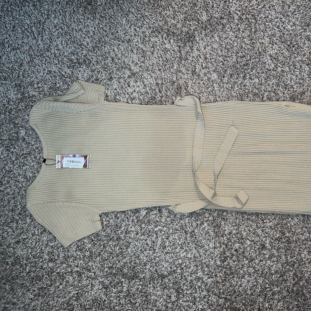 Boohoo Medium Nude Dress with side Slit